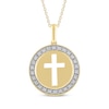 Thumbnail Image 1 of Diamond Medallion Cutout Cross Necklace 1/10 ct tw 14K Yellow Gold 18"