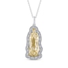 Thumbnail Image 1 of Diamond Our Lady of Guadalupe Silhouette Necklace 1/8 ct tw 14K Two-Tone Gold 18"
