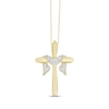 Thumbnail Image 1 of Diamond Draped Cross 1/20 ct tw 10K Yellow Gold 18"