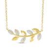 Thumbnail Image 1 of Diamond Leaves Necklace 1/5 ct tw 10K Yellow Gold 18"