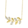 Thumbnail Image 2 of Diamond Leaves Necklace 1/5 ct tw 10K Yellow Gold 18"