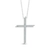 Thumbnail Image 1 of Diamond Offset Cross Necklace 1/4 ct tw 10K White Gold 18"