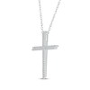 Thumbnail Image 2 of Diamond Offset Cross Necklace 1/4 ct tw 10K White Gold 18"
