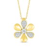 Thumbnail Image 1 of Diamond Flower Necklace 1/15 ct tw 10K Yellow Gold 18"