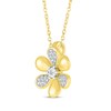 Thumbnail Image 2 of Diamond Flower Necklace 1/15 ct tw 10K Yellow Gold 18"
