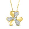 Thumbnail Image 1 of Diamond Clover Necklace 1/6 ct tw 10K Yellow Gold 18"