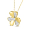 Thumbnail Image 2 of Diamond Clover Necklace 1/6 ct tw 10K Yellow Gold 18"