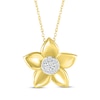 Thumbnail Image 0 of Diamond Flower Necklace 1/10 ct tw 10K Yellow Gold 18"