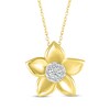 Thumbnail Image 0 of Diamond Flower Necklace 1/10 ct tw 10K Yellow Gold 18"