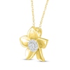 Thumbnail Image 1 of Diamond Flower Necklace 1/10 ct tw 10K Yellow Gold 18"