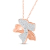 Thumbnail Image 2 of Diamond Flower Necklace 1/5 ct tw 10K Rose Gold 18"