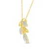 Thumbnail Image 2 of Diamond Branch Necklace 1/10 ct tw 10K Yellow Gold 18"