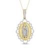 Thumbnail Image 1 of Diamond Our Lady of Guadalupe Scallop Frame Necklace 1/5 ct tw 10K Yellow Gold 18"