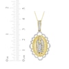 Thumbnail Image 2 of Diamond Our Lady of Guadalupe Scallop Frame Necklace 1/5 ct tw 10K Yellow Gold 18"