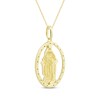 Thumbnail Image 3 of Diamond Mother Mary Oval Necklace 1/10 ct tw 10K Yellow Gold 18"