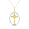 Thumbnail Image 1 of Diamond Crucifix Necklace 1/10 ct tw 10K Yellow Gold 18"
