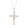 Thumbnail Image 1 of Diamond Cross Necklace 1/6 ct tw 10K Two-Tone Gold 18"
