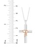 Thumbnail Image 2 of Diamond Cross Necklace 1/6 ct tw 10K Two-Tone Gold 18"