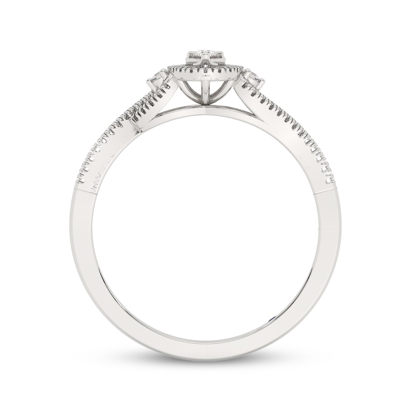 Main Image 2 of Multi-Diamond & Blue Sapphire Fashion Ring 1/6 ct tw 10K White Gold