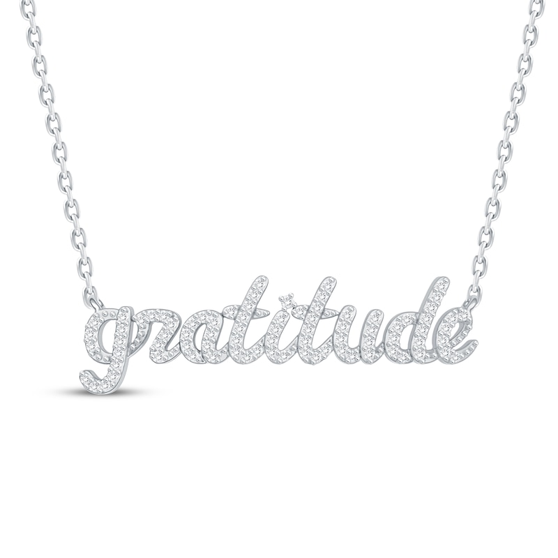 Diamond "Gratitude" Necklace 1/4 ct tw 10K White Gold