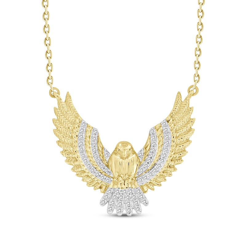 Main Image 1 of Diamond Eagle Necklace 1/6 ct tw 10K Yellow Gold 18"