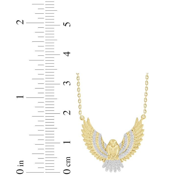 Main Image 2 of Diamond Eagle Necklace 1/6 ct tw 10K Yellow Gold 18"