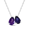Thumbnail Image 1 of Toi et Moi Pear-Shaped Amethyst & Iolite Necklace 10K White Gold 18&quot;