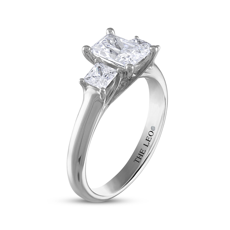 Main Image 2 of THE LEO Diamond Emerald-Cut & Princess-Cut Three-Stone Engagement Ring 1-1/2 ct tw 14K White Gold