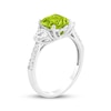 Thumbnail Image 2 of Cushion-Cut Peridot & White Lab-Created Sapphire Ring Sterling Silver