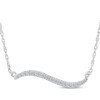 Thumbnail Image 1 of Diamond Wavy Bar Necklace 1/6 ct tw Sterling Silver 18&quot;