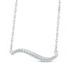 Thumbnail Image 2 of Diamond Wavy Bar Necklace 1/6 ct tw Sterling Silver 18&quot;