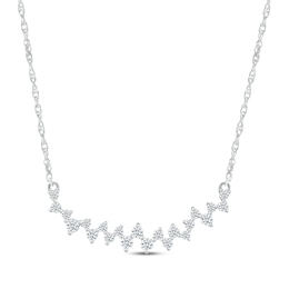 Diamond Zigzag Curve Necklace 1/2 ct tw 10K White Gold 18"