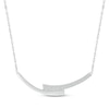 Thumbnail Image 1 of Diamond Bypass Curved Bar Necklace 1/4 ct tw 10K White Gold 18"