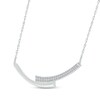 Thumbnail Image 2 of Diamond Bypass Curved Bar Necklace 1/4 ct tw 10K White Gold 18"