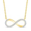 Thumbnail Image 1 of Diamond Horizontal Infinity Necklace 1/5 ct tw 10K Yellow Gold 18&quot;