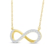 Thumbnail Image 2 of Diamond Horizontal Infinity Necklace 1/5 ct tw 10K Yellow Gold 18&quot;