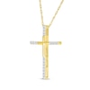 Thumbnail Image 2 of Diamond-Tipped Cross Necklace 1/8 ct tw 10K Yellow Gold 18"