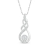 Thumbnail Image 1 of Multi-Diamond Twist Necklace 1/4 ct tw 10K White Gold 18"