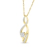 Thumbnail Image 2 of Multi-Diamond Twist Infinity Necklace 1/4 ct tw 10K Yellow Gold 18"