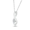 Thumbnail Image 2 of Multi-Diamond Infinity Cluster Necklace 1/10 ct tw 10K White Gold 18"