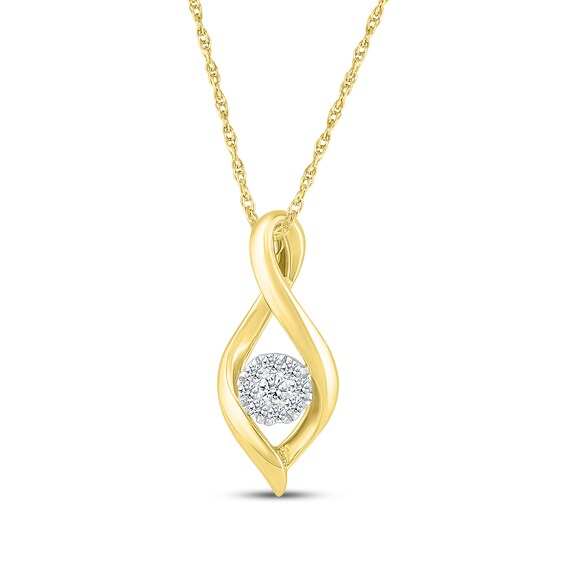 Multi-Diamond Infinity Cluster Necklace 1/10 ct tw 10K Gold 18