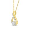 Thumbnail Image 2 of Diamond Infinity Twist Necklace 1/4 ct tw 10K Yellow Gold 18"
