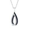 Thumbnail Image 1 of Black & White Diamond Teardrop Necklace 1/3 ct tw 10K White Gold 18"