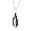 Thumbnail Image 2 of Black & White Diamond Teardrop Necklace 1/3 ct tw 10K White Gold 18"