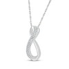 Thumbnail Image 2 of Diamond Double Infinity Necklace 1/8 ct tw Sterling Silver 18"