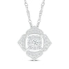 Thumbnail Image 1 of Multi-Diamond Flower Necklace 1/4 ct tw 10K White Gold 18"