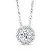 Thumbnail Image 1 of Diamond Halo Necklace 1/4 ct tw 10K White Gold 18"