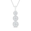 Thumbnail Image 1 of Diamond Three-Stone Halo Drop Necklace 1 ct tw 10K White Gold 18"