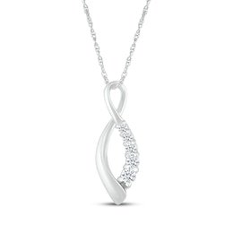 Diamond Infinity Necklace 1/6 ct tw 10K White Gold 18"