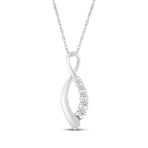 Diamond Infinity Necklace 1/6 ct tw 10K White Gold 18"